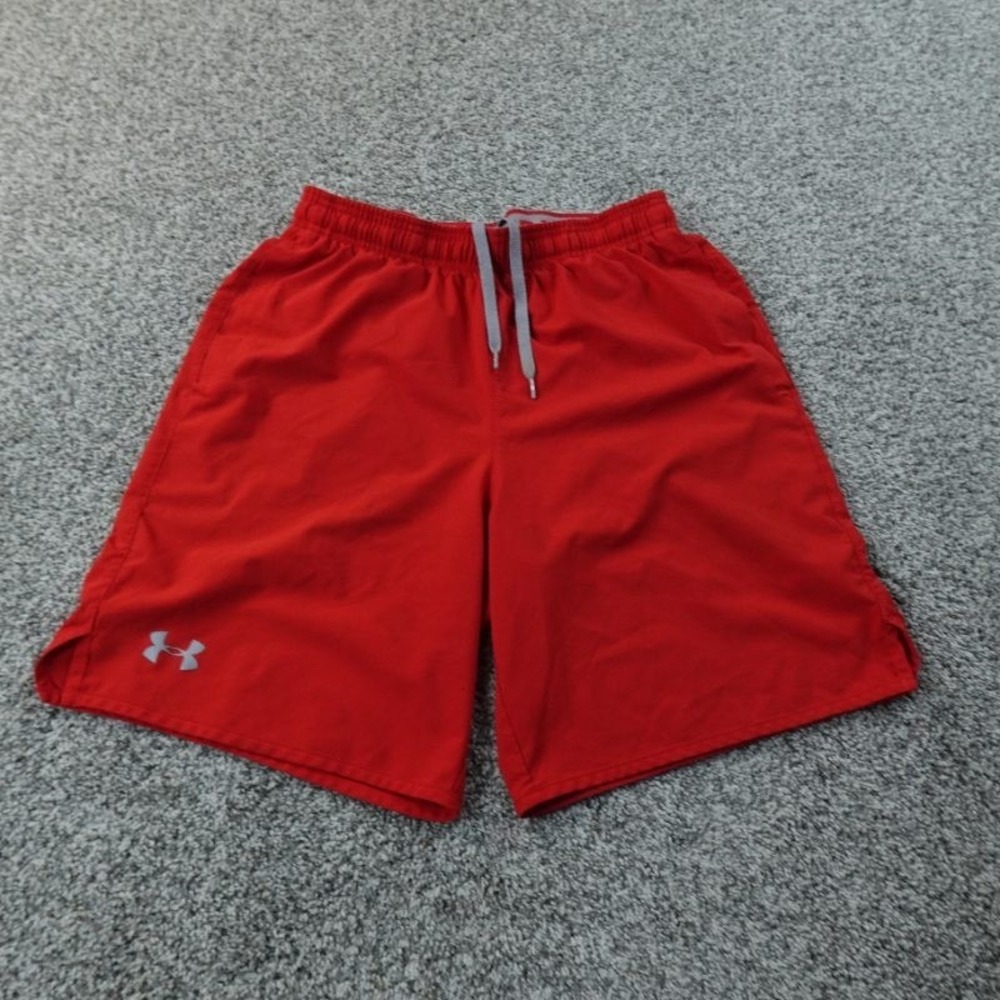 Under Armour Shorts Mens S Red Athletic Drawstring Performance Loose Workout Gym